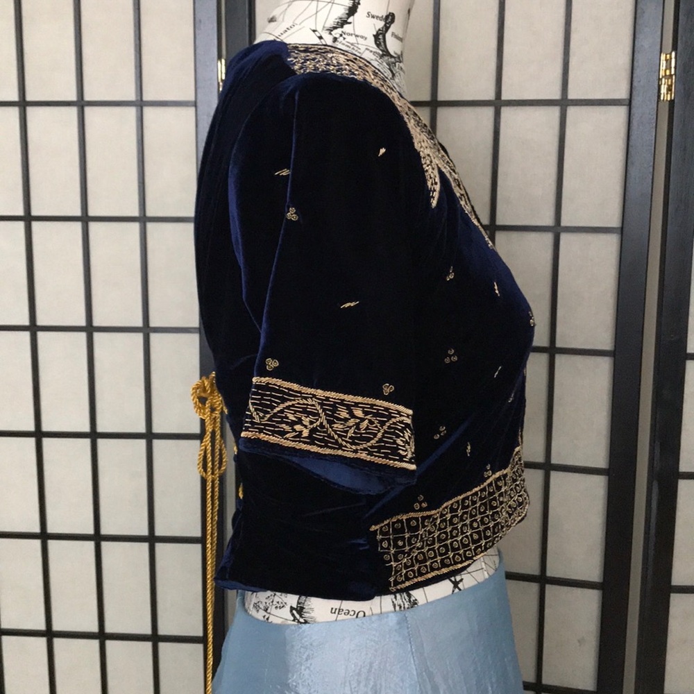 KERA Velvet Medieval vest Jacket corset bolero embroidery cover costume formal - Picture 6 of 15
